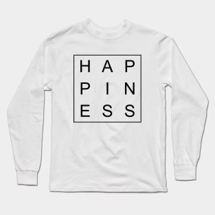 minimalist and simple design happiness word Long Sleeve T-Shirt